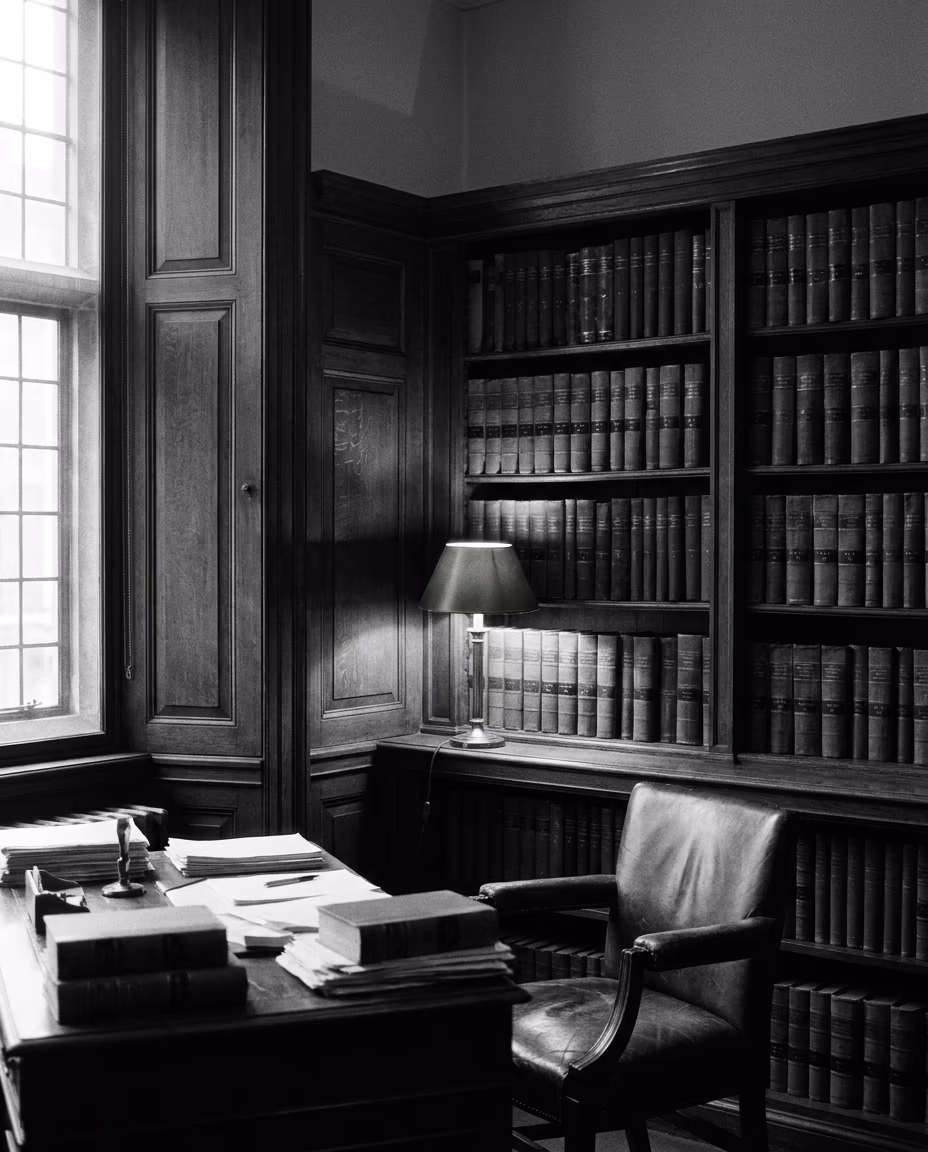 Barristers' chambers interior with timber panelling